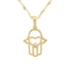 thumbnail image 1 of Cadena CON Dije Mano Fátima Corazón Oro Sólido 14K Amarillo, 1 of 5