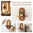 thumbnail image 3 of Floating Shelves for Wall, Boho Rattan Plant Shelf Set of 2, Mid Century Small Decorative Shelf Wall-Mounted, Natural Wood Shelves for Living Room,Bedroom (Walnut), 3 of 8