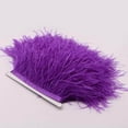 thumbnail image 2 of facefd 1 Yard Dyed Ostrich Feather Fringe Trim Ribbon Embellishment Purple, 2 of 5