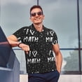 thumbnail image 3 of Kdxio I love Math Print Men's Short Sleeve Polo Shirt,Midweight Men's Shirt, 3 of 6