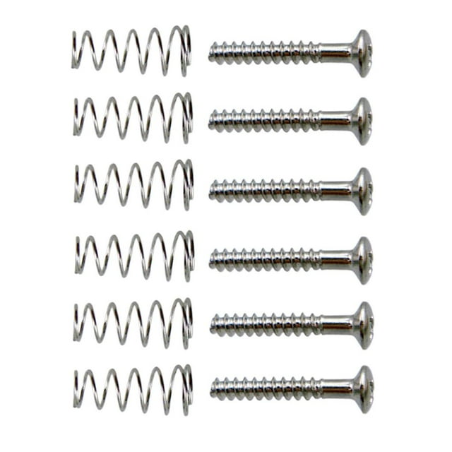 Milaget 6 Pcs Vis de Réglage de Ramassage à Bobine Unique en Fer pour Guitare Électrique SSS + Ressorts
