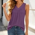 thumbnail image 2 of Xijirk Women's Sleeveless V-Neck Tank Top Gathered Neckline Loose Fit Casual Summer Blouse,L, 2 of 4