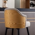 thumbnail image 4 of 25.59" H Counter Bar Stools Set of 2, Accent Bar Chair with Nailhead Trim Back, Fabric Upholstered Bar Stool with Metal Legs or Kitchen Counter Tall Bar, Height Counter Chairs of 2, Beige, 4 of 7