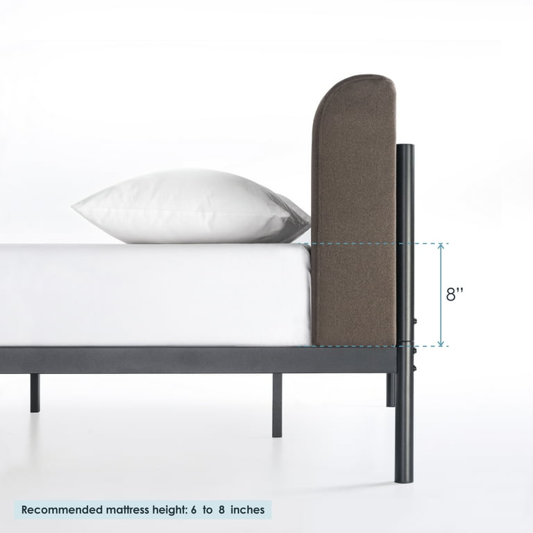 Mellow BREE Metal Platform Bed with Curved Upholstered Mellow BREE Metal Platform Bed with Curved Upholstered