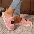 thumbnail image 4 of Fuzzy Slippers for Women Men Guest Adult Cozy Plush Memory Foam House Slides Shoes Winter Bedroom Home Slip on, 4 of 6