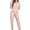 Pink, variant on Diufon 2pc Pjs Sets for Women Round Neck Short Sleeve Homewear Tops Solid Color Pants Sets