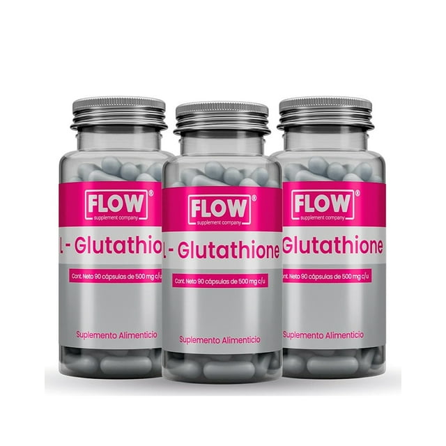 Suplemento FLOW - 3 PACK de L-Glutathione con 270 capsulas de 500 mg (1.5 kg total) FLOW SUPPLEMENT COMPANY 3PACKGLUTATHIONE
