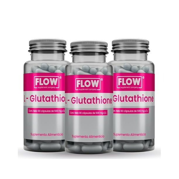 Suplemento FLOW - 3 PACK de L-Glutathione con 270 capsulas de 500 mg (1.5 kg total) FLOW SUPPLEMENT COMPANY 3PACKGLUTATHIONE