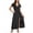 *Black, variant on ClodeEU Women's Polka Dot V Neck Short Sleeve Waist Tie High Side Slit Wrap Maxi Dress,Casual Summer Beach Vacation Dress Black,Women's Plus L