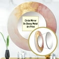 thumbnail image 3 of Designart "Desert Mirage Spiral in Gold and Pink I" Abstract Spirals Rund Mirror For Wall Decor - Large Gold Round Printed Mirror -Modern Round Living Room Mirror - 23" x 23", 3 of 6