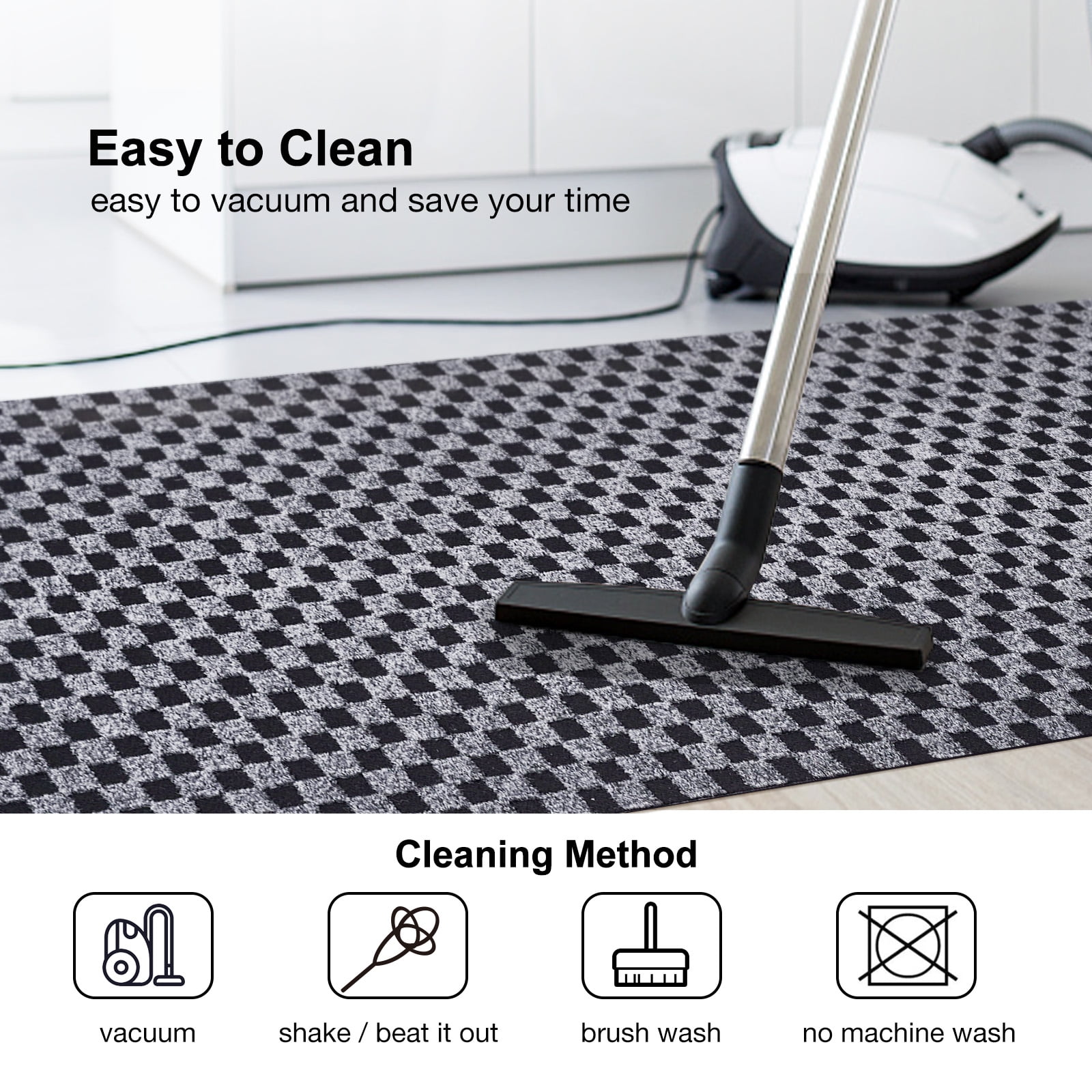 ANTPOP 2' x 20' Runner Rugs with Rubber Backing Outdoor Indoor Utility Non Slip Carpet for Hallway Custom Size Area Mat for Entryway Balcony Patio Kitchen Garage Stair Laundry