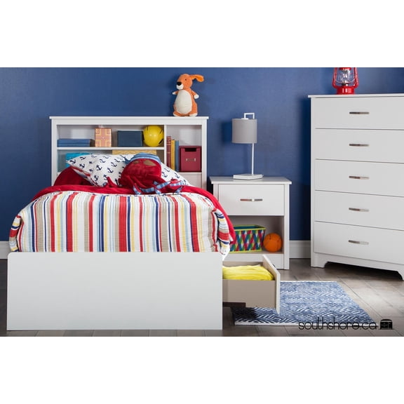 Transitional Wood Twin Mates Drawer Bed in White