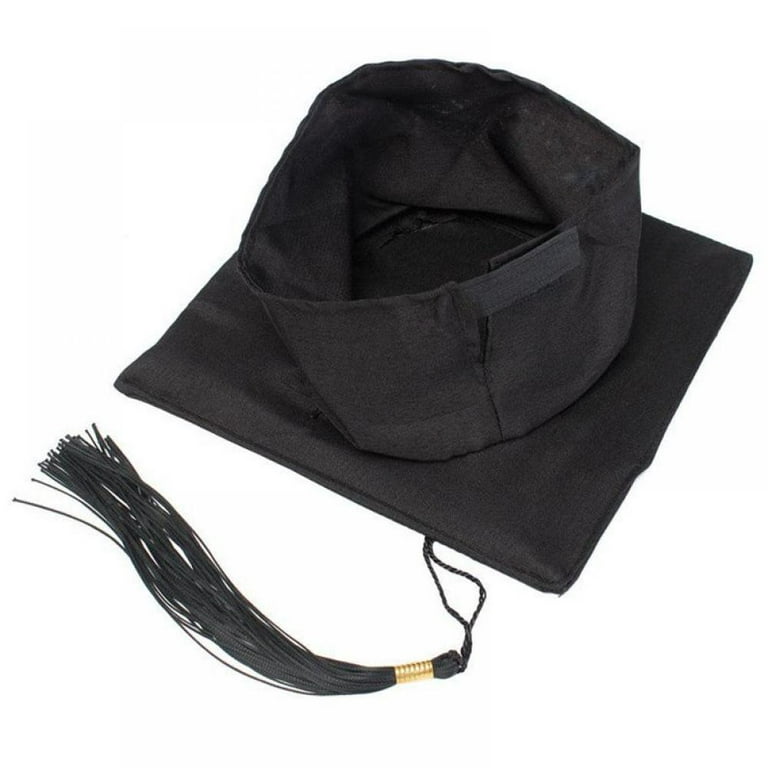 Geyoga 8 Pieces Graduation Cap with Tassel Adjustable Adults Graduation Hat  for Men and Women Fancy Dress Accessory Photo Props, Black