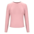 thumbnail image 5 of WCMZJ Womens Long Sleeve Crop Tops Basic Slim Fitted Shirts Casual Fashion 2024 Going Out Y2k Tops Teen Girl Clothes Pink XL, 5 of 7