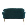 thumbnail image 6 of 51" Loveseat Sofa, Modern Chenille Upholstered Loveseat Couch with Headrest and Armrests, Elegant Twin Size Accent Sofa with 2 Pillows and Golden Metal Legs, Two-Seater Sofa Living Room Sofa, Blue, 6 of 7