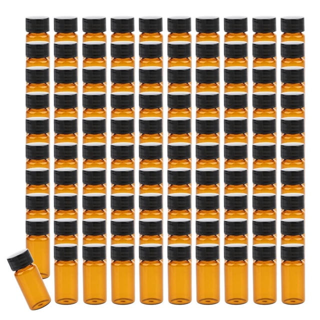 Muestra de de Líquidos Botellas de Vidrio Viales Capacidad de Tapón de Rosca 10-20ml 100pcs - marrón2 10 ml Sunnimix Frascos de botellas de laboratorio