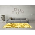 thumbnail image 3 of Ahgly Company Machine Washable Indoor Rectangle Abstract Yellow Modern Area Rugs, 4' x 6', 3 of 4