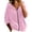 *Pink, variant on VBVC Women's Oversized Velvet Full Zip Hoodie , Casual Relaxed Fit Fall Top For Women , Ladies' Soft Drawstring Jacket witn No Pocket, Green , S-4XL