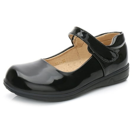 DADAWEN Girls Black School Uniform Dress Shoes Mary Jane Flats for Little Kid Size 11.5 Little Kid