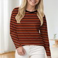 thumbnail image 2 of Godom Women Blouses Dressy Casual Autumn Winter Long Sleeve Shirts Crew Neck Striped Tunic Tops, 2 of 4