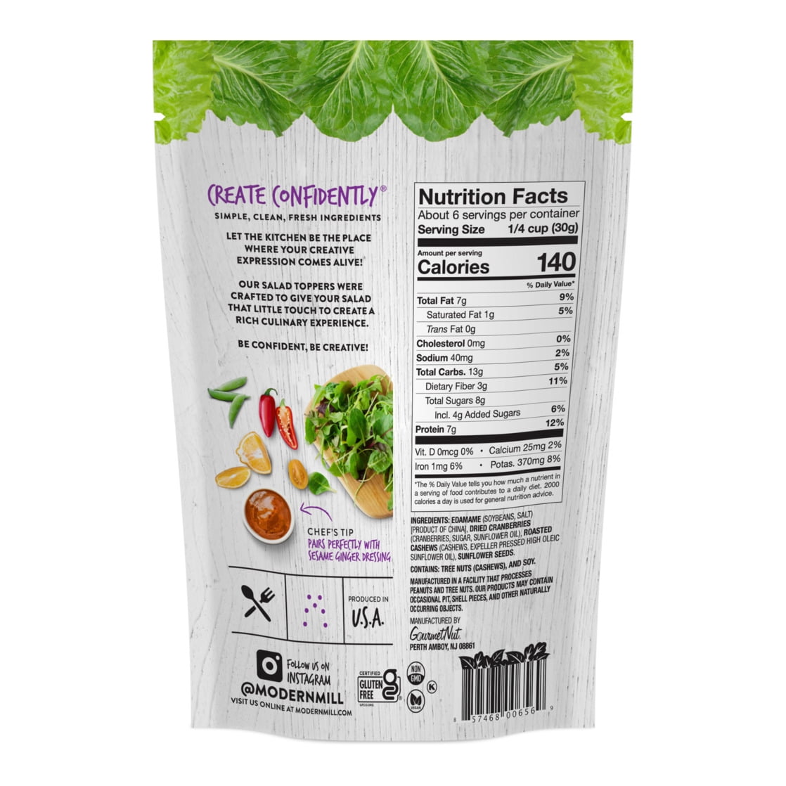 (2 pack) Modern Mill Protein Salad Topper 6oz, Gluten-Free, Vegan, Non GMO