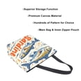 thumbnail image 3 of FORMRS Womens Canvas Tote Bag with Zipper Inner Pocket Shoulder Handbag, Blue Sardines Pattern, 3 of 7