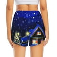 thumbnail image 4 of Uemuo Christmas Night Pattern Women's Athletic Shorts High Waisted Running Shorts with Liner Pockets Gym Elastic Workout Shorts-Medium, 4 of 9