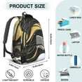thumbnail image 5 of Black White and Gold Marble Backpack for School,Cute School Bag,Schoolbag with Adjustable Shoulder Straps & Padded Back,16.9 Inch, 5 of 5