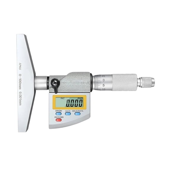 IP65 Level 0-100mm Digital Depth Micrometer 0.001mm Electronic Depth Micrometer Base Machinist Mico Gauge Deep Micrometer ,Easy to Operate