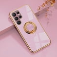 thumbnail image 4 of Compatible with Samsung Galaxy S23 Ultra Case for Women Cute Samsung S23 Ultra Phone Case Shockproof with Luxury Plating Gold Edge and Magnetic Car Mount Kickstand Protective Cases (Light Purple), 4 of 7