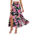 thumbnail image 4 of Nlife Women Hawaiian Floral Maxi High Waist Split Thigh Long Skirt with Pockets, 4 of 7