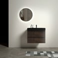 thumbnail image 2 of 30" Bathroom Vanity with Sink, One-Piece White Sink Basin, Large Storage Wall Mounted Floating Bathroom Vanity for Modern Bathroom, Walnut(without Drain and Faucet), 2 of 6