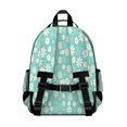 thumbnail image 3 of Turquoise Daisy Flower Yellow Centers Pattern Backpack for School,Cute School Bag,Schoolbag with Adjustable Shoulder Straps & Padded Back,15.25"x11.5"x5.25", 3 of 5