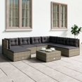 thumbnail image 1 of vidaXL 7 Piece Garden Lounge Set with Cushions Grey Poly Rattan, 1 of 5