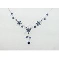 thumbnail image 3 of Faship Navy Blue Cubic Zirconia CZ Crystal Floral Necklace Earrings Set, 3 of 5