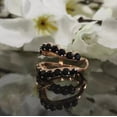 thumbnail image 3 of FloraGems Created 14k Rose Gold Plated Silver 2Ct Black Simulated Diamond Women's Enhancer Ring 925 Silver, 3 of 4