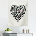 thumbnail image 1 of Kiss Tapestry, Heart Shape Wild Leopard Skin Pattern a Kiss Mark Valentine's Day Honeymoon, Fabric Wall Hanging Decor for Bedroom Living Room Dorm, 5 Sizes, Cream Black Coral, by Ambesonne, 1 of 1