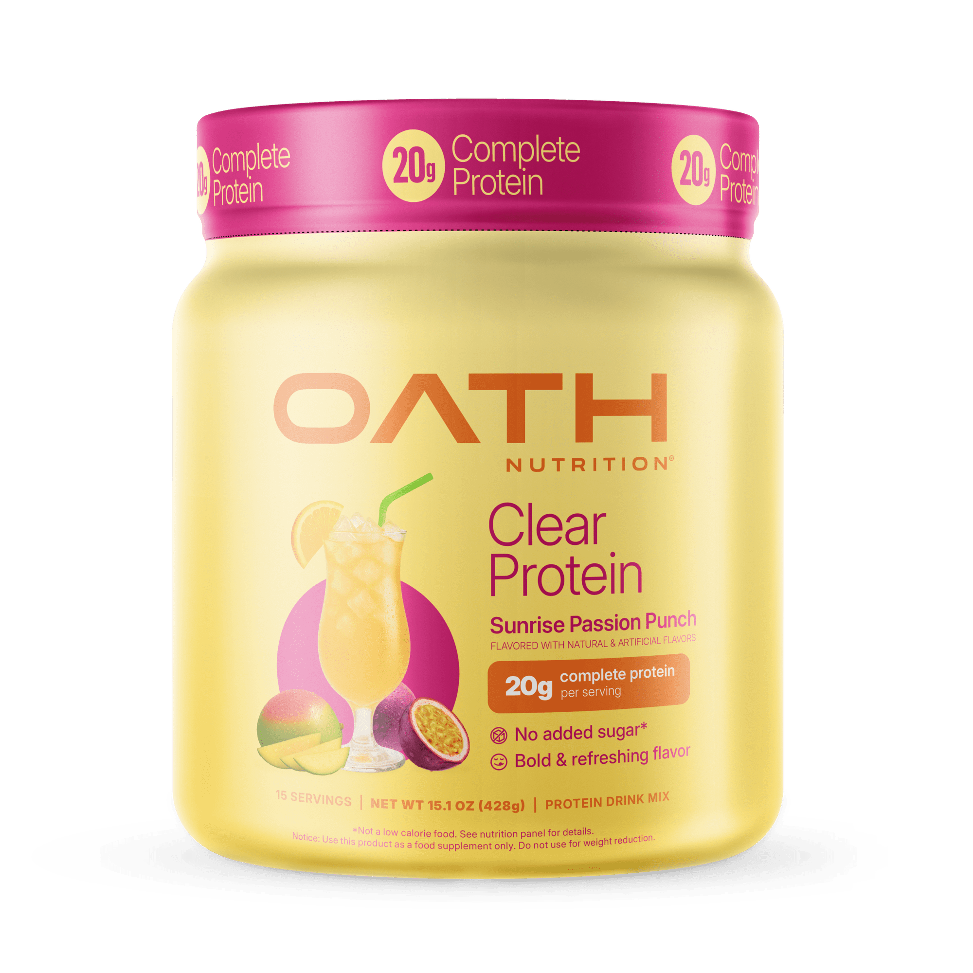 OATH Nutrition Clear Protein Sunrise Passion Punch 15 Servings