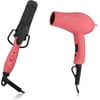 FHI HEAT Mini Turbo Hair Dryer & 1.25 Inch Mini Curling Iron Set Pink