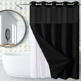 thumbnail image 3 of YangJinLian Hookless Waffle Shower Curtain, 3-in-1 Shower Curtain Includes Fabric Shower Curtain , Flex-On Rings & Fabric Liner, 3 of 6