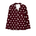 thumbnail image 3 of Wyongtao Button Up Pajama Set for Women Valentine's Day Long Sleeve Shirt and Pajama Pants Soft Pjs Lounge Sets,Hot Pink XXL, 3 of 5