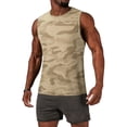 thumbnail image 2 of Uwinwear Men's Camouflage Athletic Tank Tops Sleeveless Muscle Cut Off Shirt Vests Gym Bodybuilding Fitness Workout Shirts,Khaki,S, 2 of 5