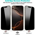 thumbnail image 3 of 3+3-Pack for iPhone Privacy Screen Protector with Camera Lens Protector, Full Coverage Anti-Spy Tempered Glass, 9H Hardness Anti-Glare & Bubble-Free Installation, 3 of 6