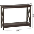 thumbnail image 3 of Console Table 2-Tier with Storage Shelf,X-Design Bookshelf Narrow Accent Table for Entryway Hallway Living Room Sofa Side Table,Black, 3 of 16