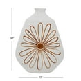 thumbnail image 3 of DecMode 18" Floral Handmade Daisy White Ceramic Vase, 3 of 8