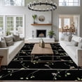 thumbnail image 4 of Area Rug for Living Room, Sparrow Non-Slip Indoor Large Carpet for Bedroom/Dining Room, Spring Birds on The Branches Vintage Country Black Washable Low-Profile Rectangle Floor Runner Rugs - 5 x 7 Ft, 4 of 7