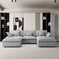 thumbnail image 1 of The Magic Home 5-Seater Cloud Modular U-Shaped Linen Sectional Sofa, Gray, 1 of 13