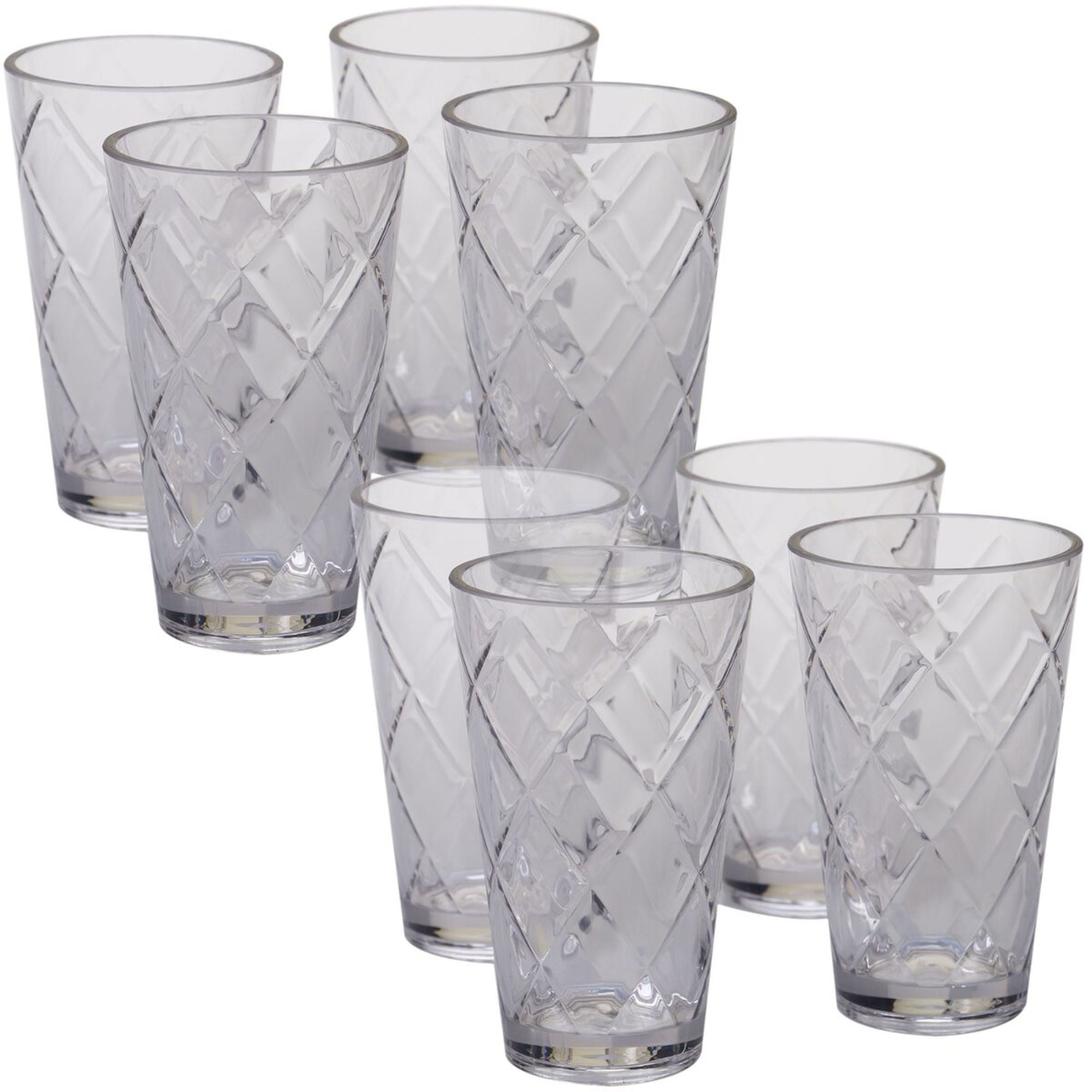 23 oz Set of 6 Acrylic Plastic Iced Tea Cup Glass Tumbler in 3 Assorted Colors 