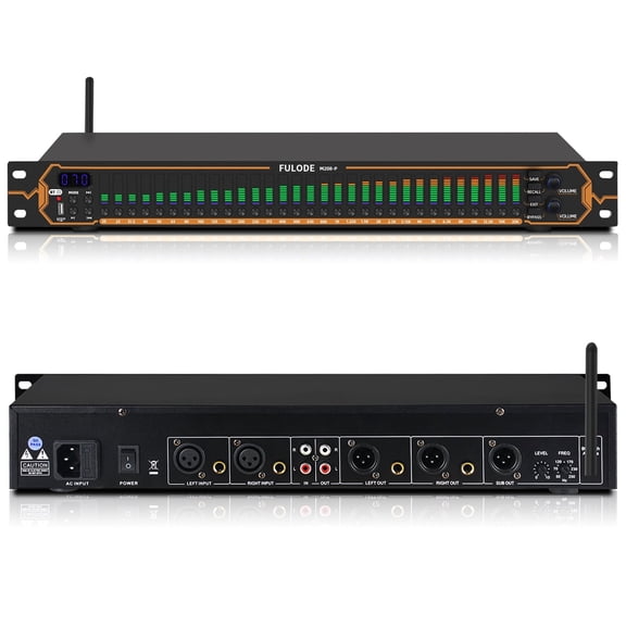 Equalizer for Home Stereo Audio System, Professional 31-Band Graphic Equalizer Rack Mount Music Digital EQ Studio Equalization with Spectrum Analyzer Display & Noise Reduction