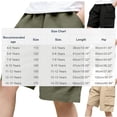 thumbnail image 4 of SROBPTY Boys 4-15 Years Solid Loose Cargo Knee Length Shorts with Large Pockets Khaki, 4-5 Years, 4 of 5